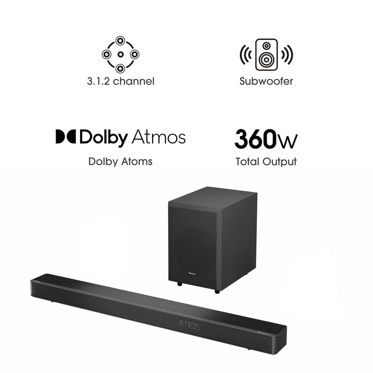Hisense 360W Soundbar 3.1.2 Channel Soundbar AX3120